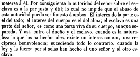 Fragmento de Aristóteles, Política, I:2, Madrid 1873, página 27