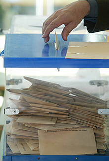 Elector practicando la tecnología democrática institucionalizada Elector practicando la tecnología democrática institucionalizada