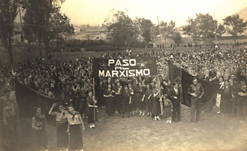Concentración socialista en el Campo de Maniobras de Oviedo, el 14 de junio de 1936