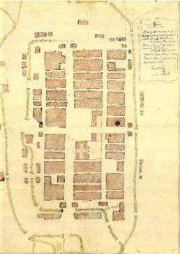 Plano de la traza original de Santa Fe, Granada, España Plano de la traza original de Santa Fe, Granada, España