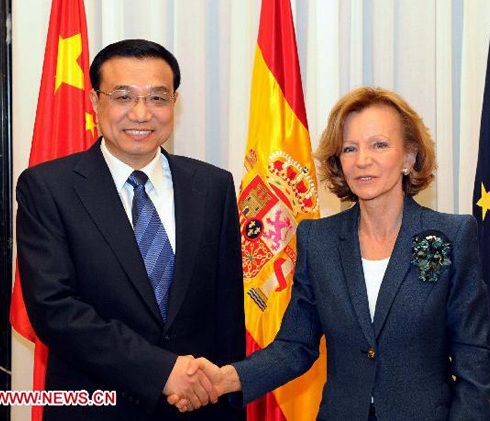 Li Keqiang se reúne con la vicepresidenta segunda del Gobierno español, Elena Salgado