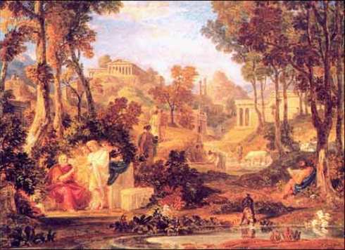 Joshua Cristall, The Grove of Accademia, Plato Teaching, 1768-1847 Joshua Cristall, The Grove of Accademia, Plato Teaching, 1768-1847