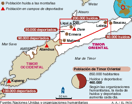 Represi&oacute;n musulmana indonesia en Timor en septiembre de 1999, tras el refer&eacute;ndum de 30 de agosto de 1999