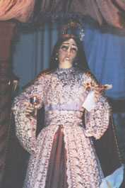 Icono de la virgen que procesiona p&uacute;blica y p&uacute;dicamente en Santa Mar&iacute;a de Magdalena Xicochimalco