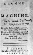 Juli&aacute;n de La Mettrie, El hombre m&aacute;quina (1748)
