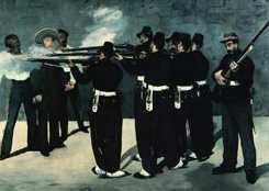 Maximiliano de M&eacute;xico, emperador t&iacute;tere de Francia cuando Napole&oacute;n III, es fusilado en Quer&eacute;taro el 19 de julio de 1867 (cuadro del compungido Eduardo Manet)