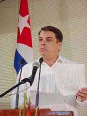 El canciller cubano, Felipe P&eacute;rez Roque, en la conferencia de prensa de 18 de abril de 2003, celebrada en el MINREX