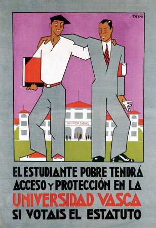 Cartel de 1933, realizado por Txiki Zabalo para el Partido Nacionalista Vasco