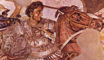 Alejandro Magno se enfrenta a Dar&iacute;o III, seg&uacute;n un mosaico de Pompeya