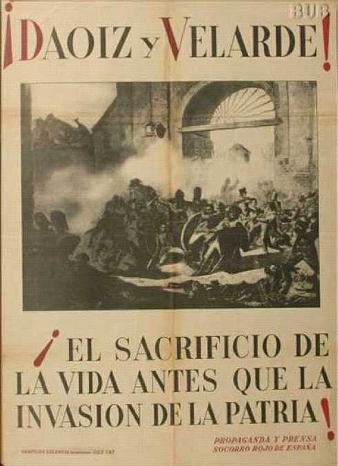 Socorro Rojo de España, Propaganda y prensa: Daoiz y Velarde, El sacrificio de la vida antes que la invasión de la Patria