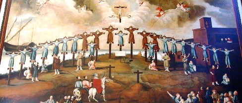 Jesuitas crucificados en Macao