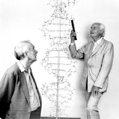 James Watson y Francis Crick en 1993