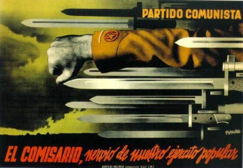 Cartel de José Renau: Partido Comunista: el Comisario, nervio de nuestro ejército popular