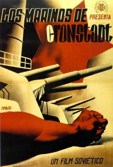 Cartel de José Renau: Los marinos de Cronstadt, un film soviético