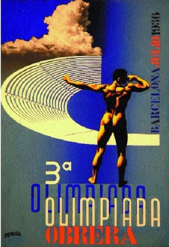 Cartel de José Renau: Tercera olimpiada obrera, Barcelona julio 1936