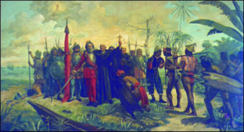 Llegada a Filipinas de la expedición de Legazpi-Urdaneta en 1565 (pintura de Telesforo Sucgang, 1893)