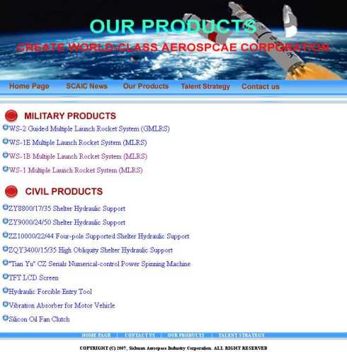 Sichuan Aerospace Industry Corporation SIAC www.scaic.com.cn