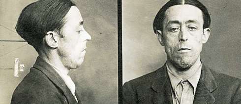 El anarquista madrile&ntilde;o Felipe Sandoval (1886-1939) de perfil y de frente