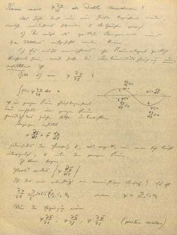 Página de un cuaderno de notas de Erwin Schrödinger