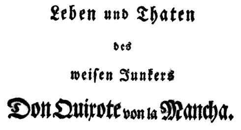 Don Quixote von la Mancha, Leipzig 1781