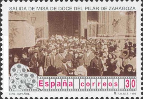 Pionero cine espa&ntilde;ol presentista de 1896: Salida de misa de doce de la Iglesia del Pilar de Zaragoza