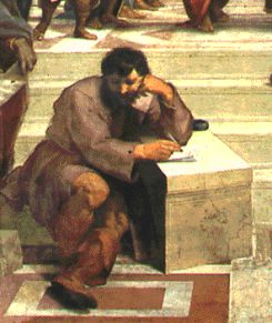 Rafael, La escuela de Atenas (detalle: &iquest;Her&aacute;clito?), 1510-1511