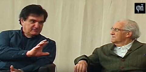 Gustavo Perednik y Gustavo Bueno en Teatro Cr&iacute;tico, Oviedo 2015