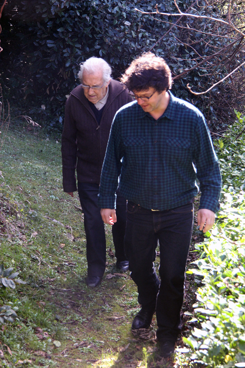 Fernando Palmero y Gustavo Bueno en una entrevista realizada en Niembro. Foto de Ana Lisis.